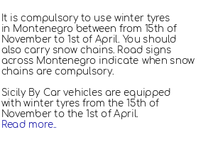 Conditions for Sicily by Car